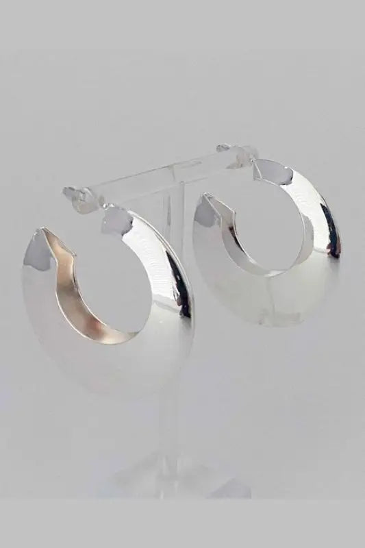 Light And Modern Hoop Earrings - Silver