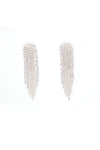 Long Chandelier Tassel Earrings - Rhinestones / Silver