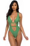 Lovely One Low Neckline Bikini - S / Moss Green - Bikinis
