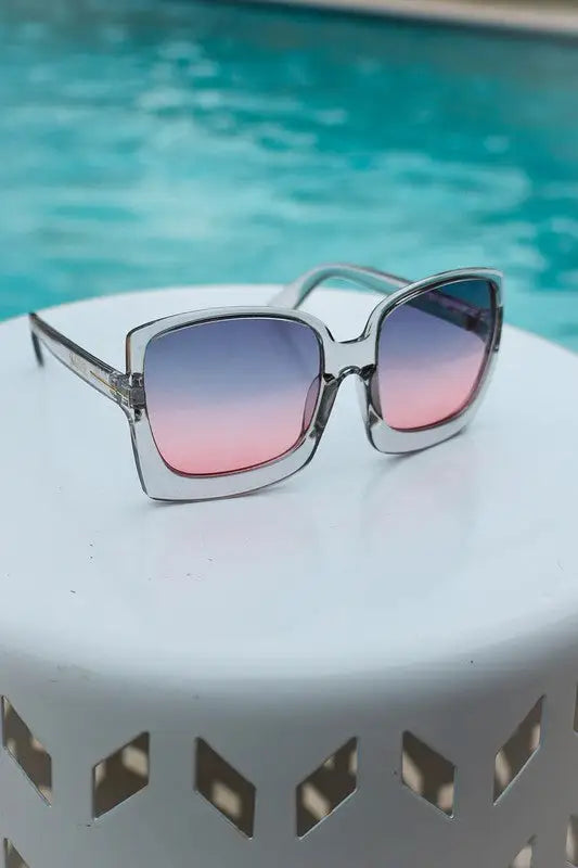 Megan Oversized Gradient Sunglasses - Pink Gray