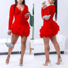 Mesh You Would Mini Dress With Shoulder Pads (S-2XL)