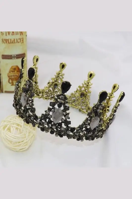 Midnight Black Rhinestone Crown - Crowns
