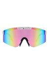 Mirrored Rectangle Sports Reflective Sunglasses - Pink