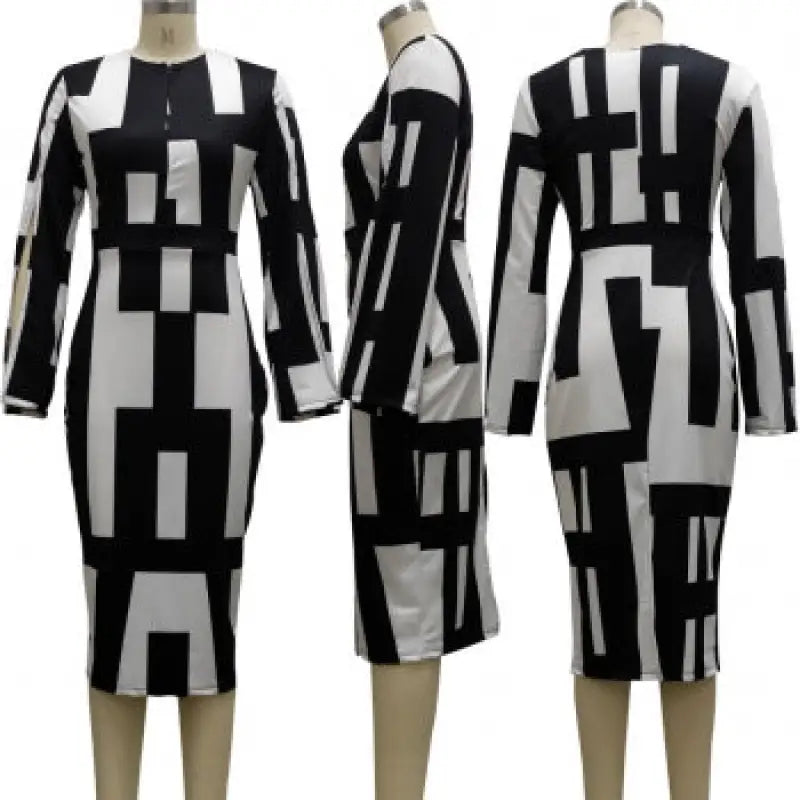 Open Sleeve Zip-up Back Slit Midi Dress (S-2XL) - Dresses