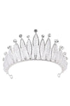 Opulent Baroque Crown Rhinestone Headband - White