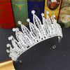 Opulent Baroque Crown Rhinestone Headband - White