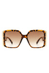 Oversize Flat Top Fashion Square Women Sunglasses - Tortoise