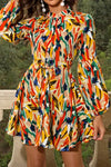 Peacock Single-Breasted Drawstring Mini Shirt Dress - XS