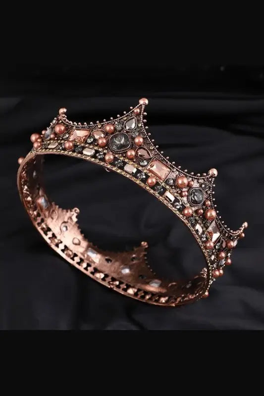 Pearl Rhinestone Rustic Head Crown - Crowns