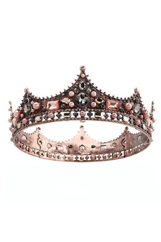 Pearl Rhinestone Rustic Head Crown - Crowns