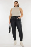 Plus High Rise Coated Ankle Skinny Jeans - 16W / Black