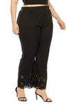 Plus Size Hollow Out Embroidery Detailed Pants - Casual