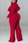 Plus Size In The Office Stretch Bow Zip-Up Jumpsuit