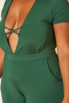 Plus Size Jumping In Time Deep V-Neck Jumpsuit - Jumpsuits
