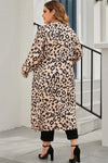 Plus Size Leopard Button Up Long Sleeve Cardigan - Cardigans