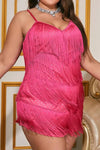 Plus Size Party Girl Fringe Layered Mini Dress - Dresses