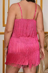 Plus Size Party Girl Fringe Layered Mini Dress - Dresses