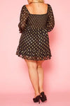 Plus Size Polka Dot Off Shoulder Mini Dress - Dresses