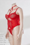 Plus Size The Only One Mesh Lace Gartered Strappy Teddy