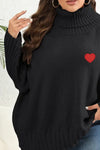 Plus Size Turtle Neck Long Sleeve Sweater - Pullover
