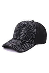 Precious Rhinestone Embellished Baseball Cap - Black - Hats