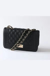 PU LEATHER QUILTED FASHION BAG - Black - Crossbody Bags