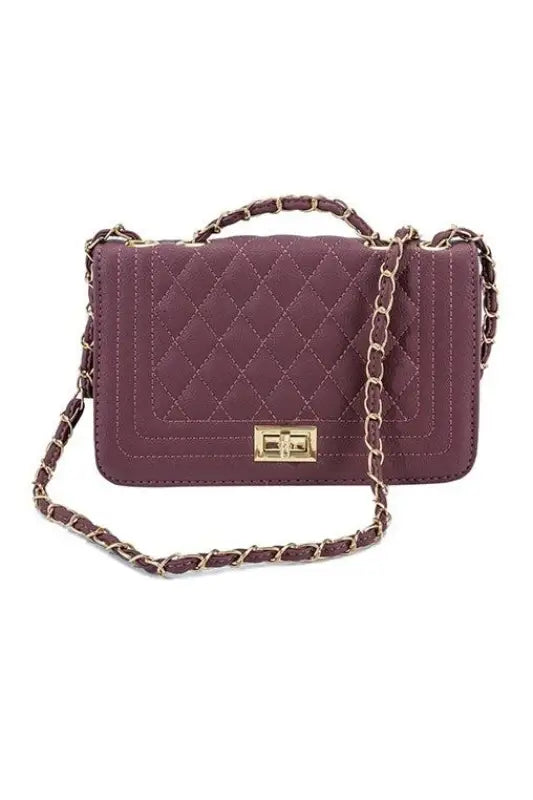 PU LEATHER QUILTED FASHION BAG - Brown - Crossbody Bags