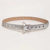 PU Leather Star Shape Buckle Belt - 39.4 inches / Silver