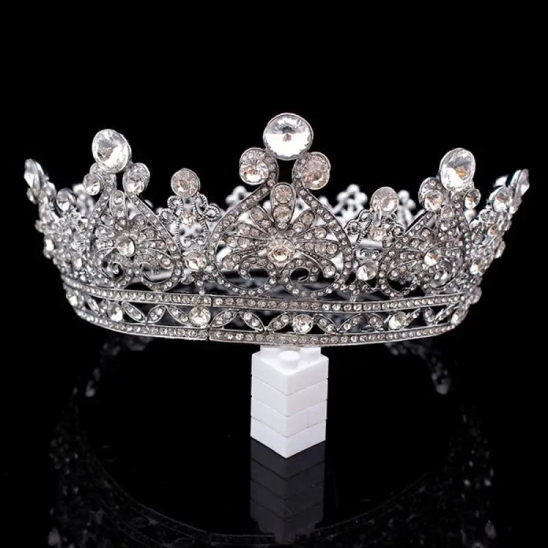 Queen Of Grace Rhinestone Crown - Silver - Crowns