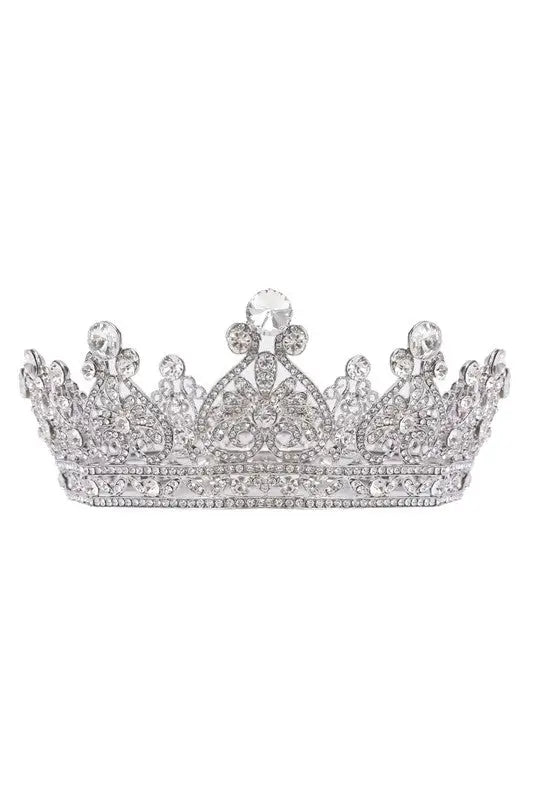 Queen Of Grace Rhinestone Crown - Silver - Crowns