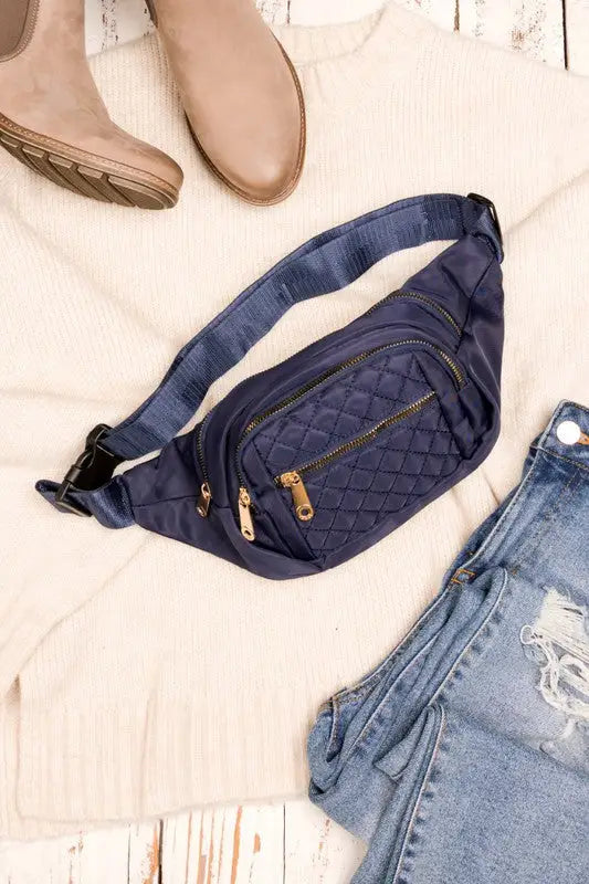 Quilted Belt Sling Bum Bag - Bags