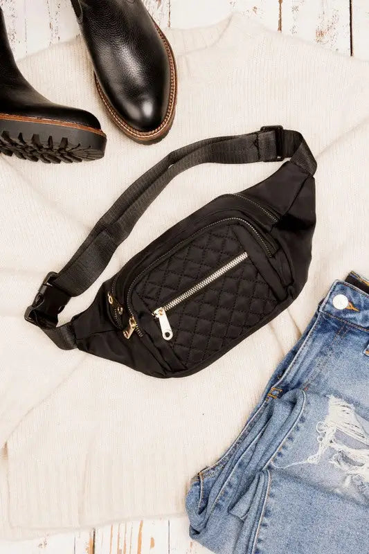 Quilted Belt Sling Bum Bag - Bags