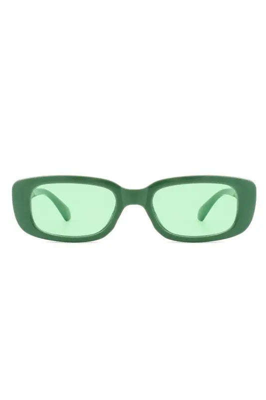 Rectangle Retro Square Vintage Fashion Sunglasses - Green