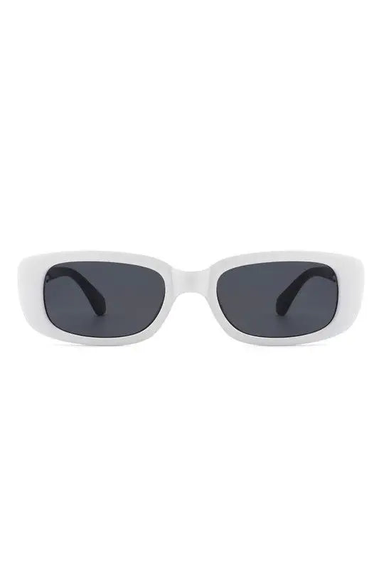 Rectangle Retro Square Vintage Fashion Sunglasses - White