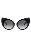 Retro High Pointed Fashion Cat Eye Sunglasses - Black