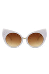 Retro High Pointed Fashion Cat Eye Sunglasses - White