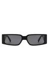 Retro Rectangle Narrow Fashion Slim Sunglasses - Black