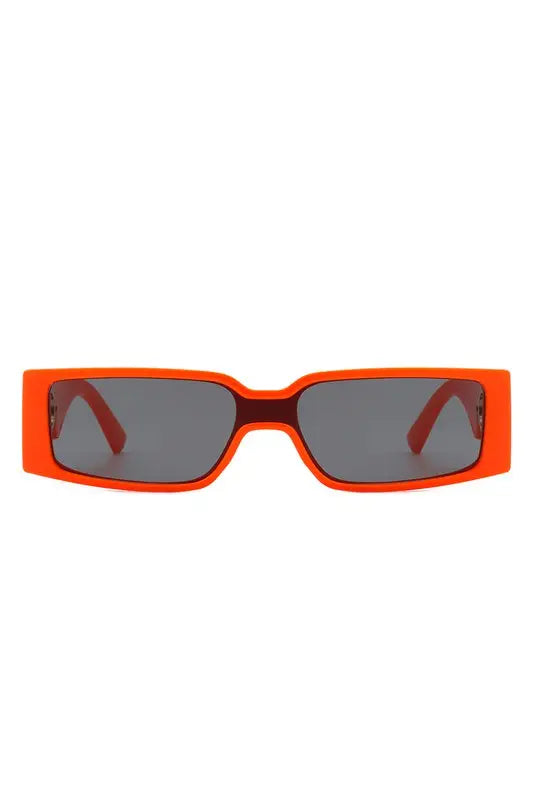 Retro Rectangle Narrow Fashion Slim Sunglasses - Orange