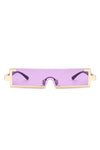 Retro Rectangular Narrow Vintage Slim Sunglasses - Purple