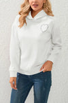 Rhinestone Heart Cut-Out Back Hooded Sweatshirt - S / White