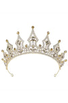 Rhinestone Jewel Crown Headband - Gold - Headbands