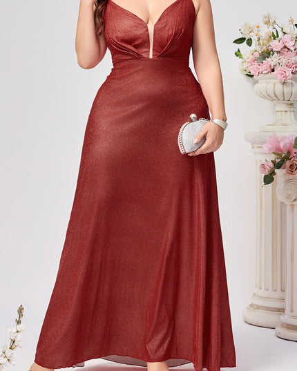 Plus Size Sheer Temptation Mesh Detail Maxi Dress