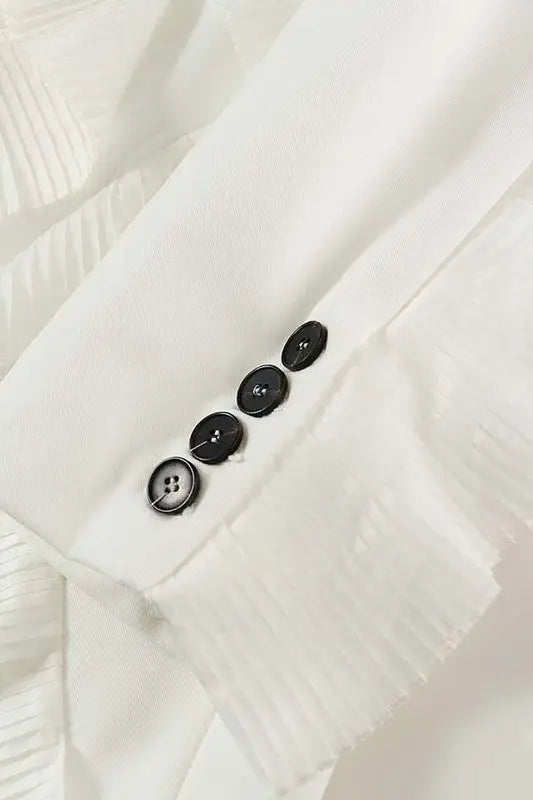 Ruffle Detailed Button Blazer - Blazers