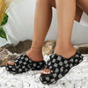 Rugged Checkered Slide Mid Heel Sandals - Slides