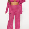 Sequin Fly Girl Pant Set (Bra Included) - S / Magenta - Sets