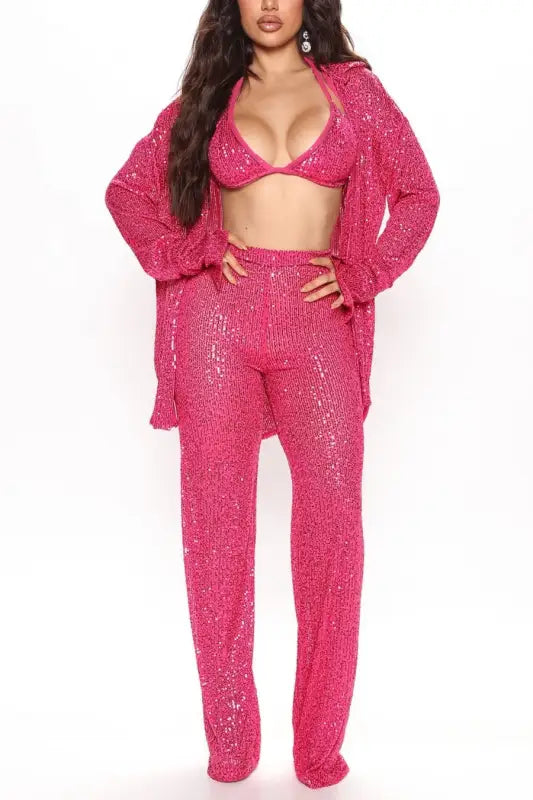Sequin Fly Girl Pant Set (Bra Included) - Sets