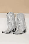 Sequin Tassel Decor Midi-Heel Cowboy Boots