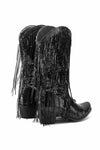 Sequin Tassel Decor Midi-Heel Cowboy Boots - 4 / Black