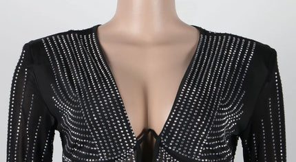 Μίνι φόρεμα από στρας με σπινθηροσύρμα 