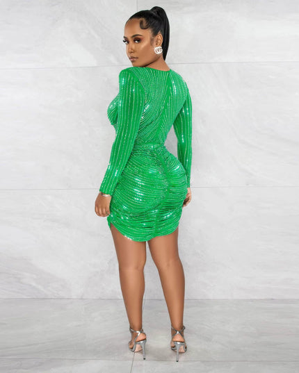 Sparkly Rhinestone Mini Dress